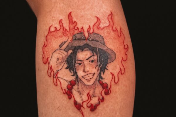 Ace One Piece Tattoo Black & Red Sebrina Pham Art