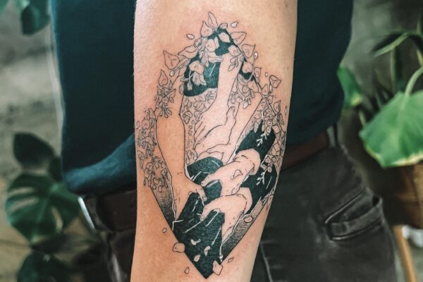 Demon Slayer Panel Wisteria Tattoo Black & Grey Sebrina Pham Art