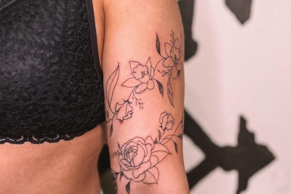 Flowers Fine Line Tattoo Black & Grey 004 Sebrina Pham Art.jpg