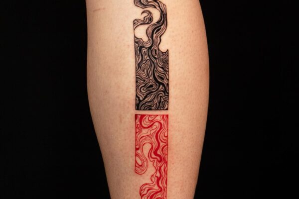 Red Black Tag Tattoo 001 Black & Red Sebrina Pham Art