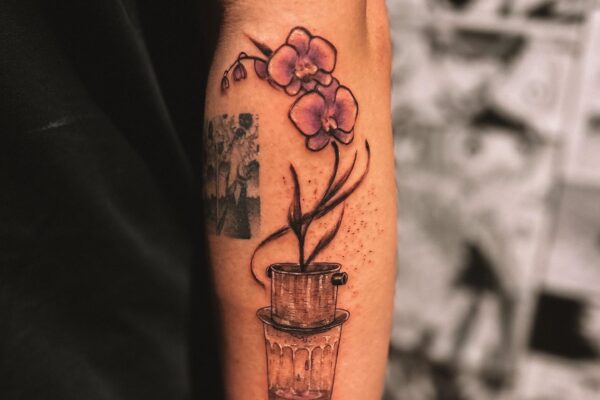 Spring by Alphonse Mucha Fine Line Tattoo Black & Grey Sebrina Pham Art