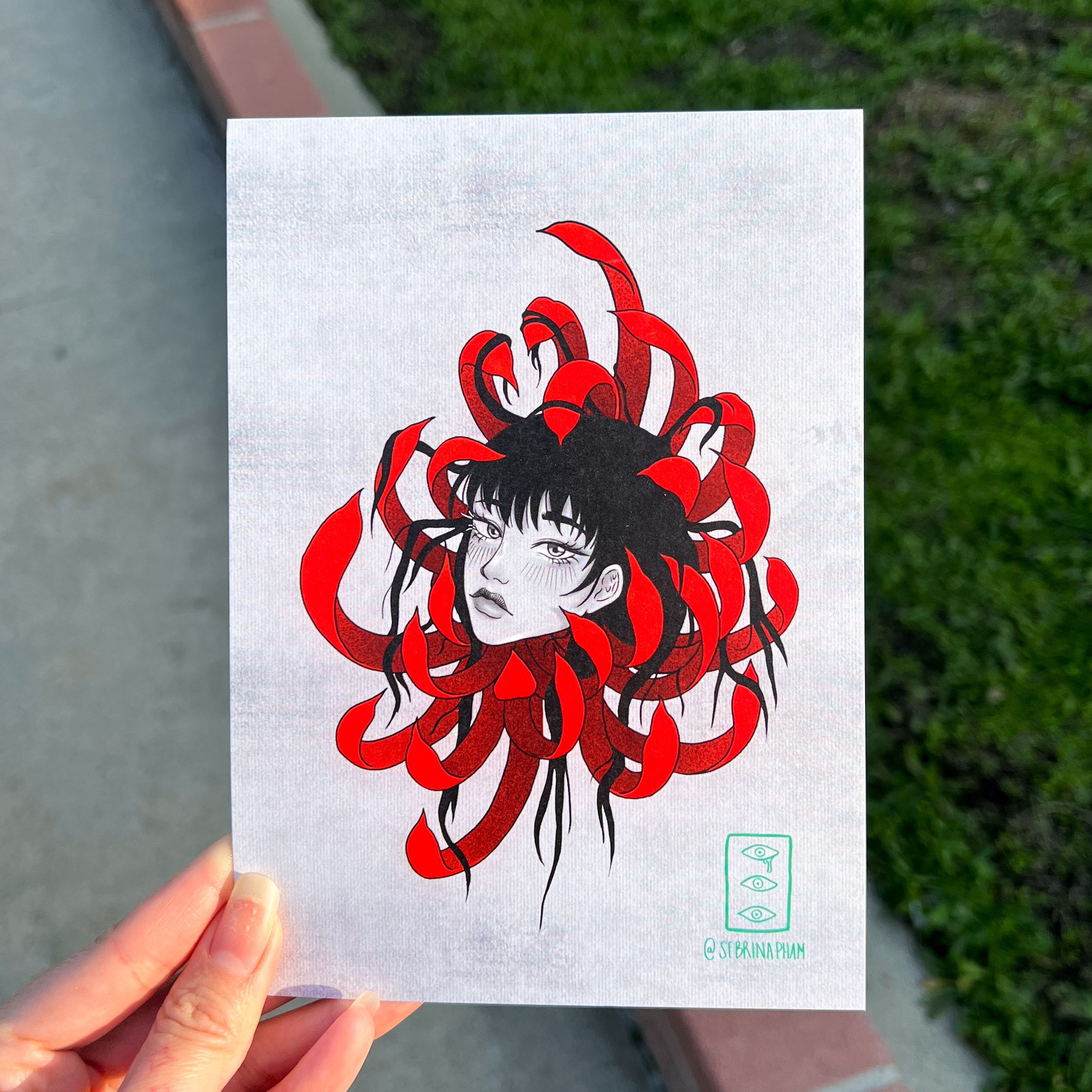 Chrysanthemum Girl Print Sebrina Pham Los Angeles Tattoo Artist
